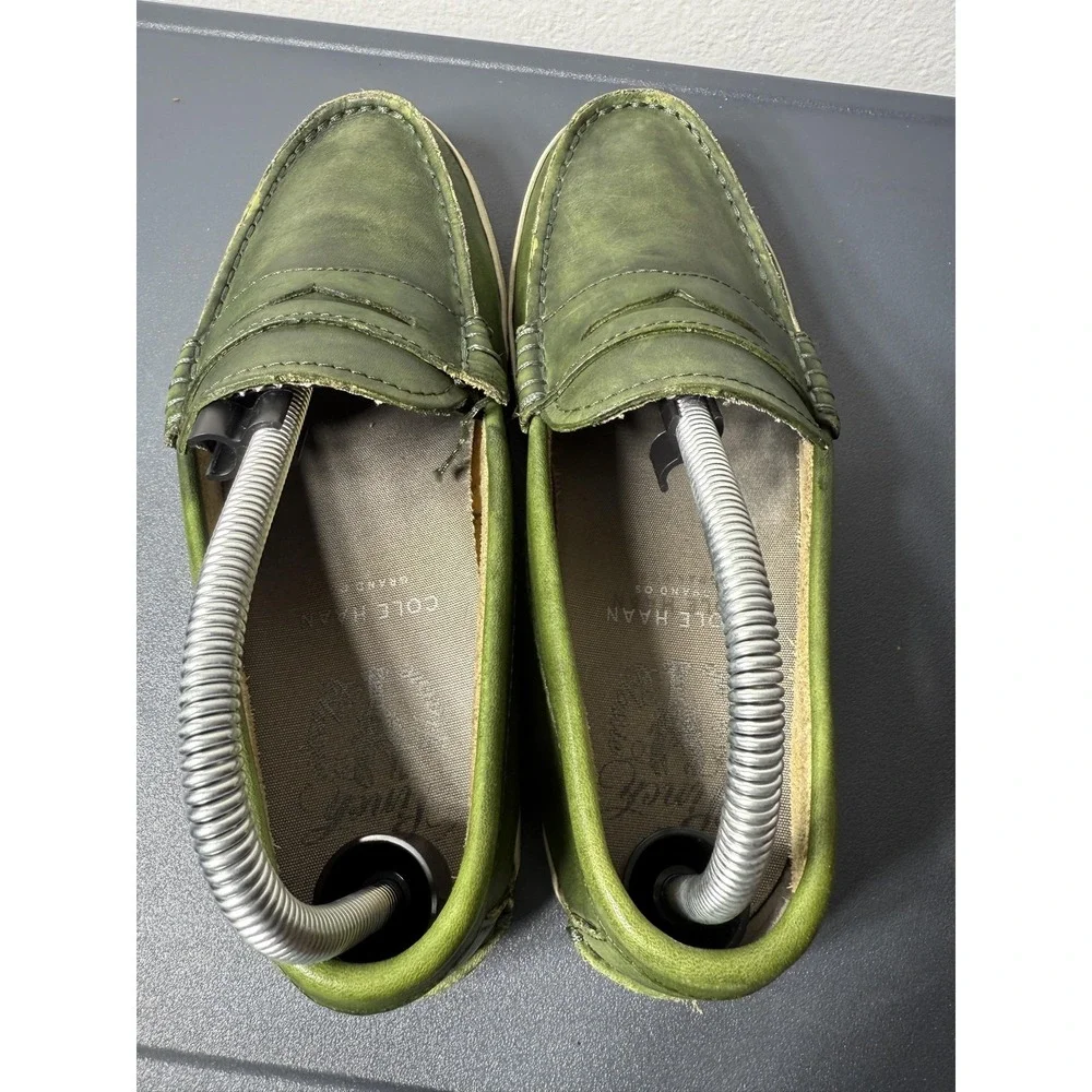 Cole Haan Shoes‎ Mens Size 7 Green Leather Penny Loafer Casual Slip On Grand.OS